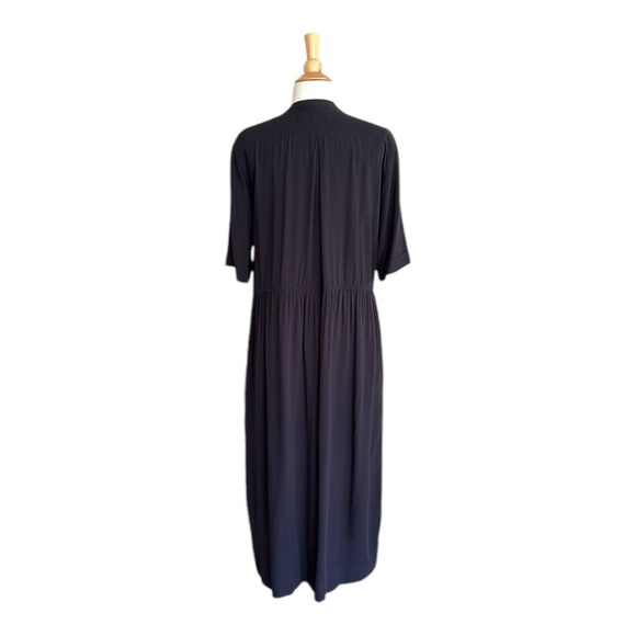 UNIQLO Ines De La Fressange Paris Black Long Dress Minimalist Relaxed Fit XS - Picture 7 of 14